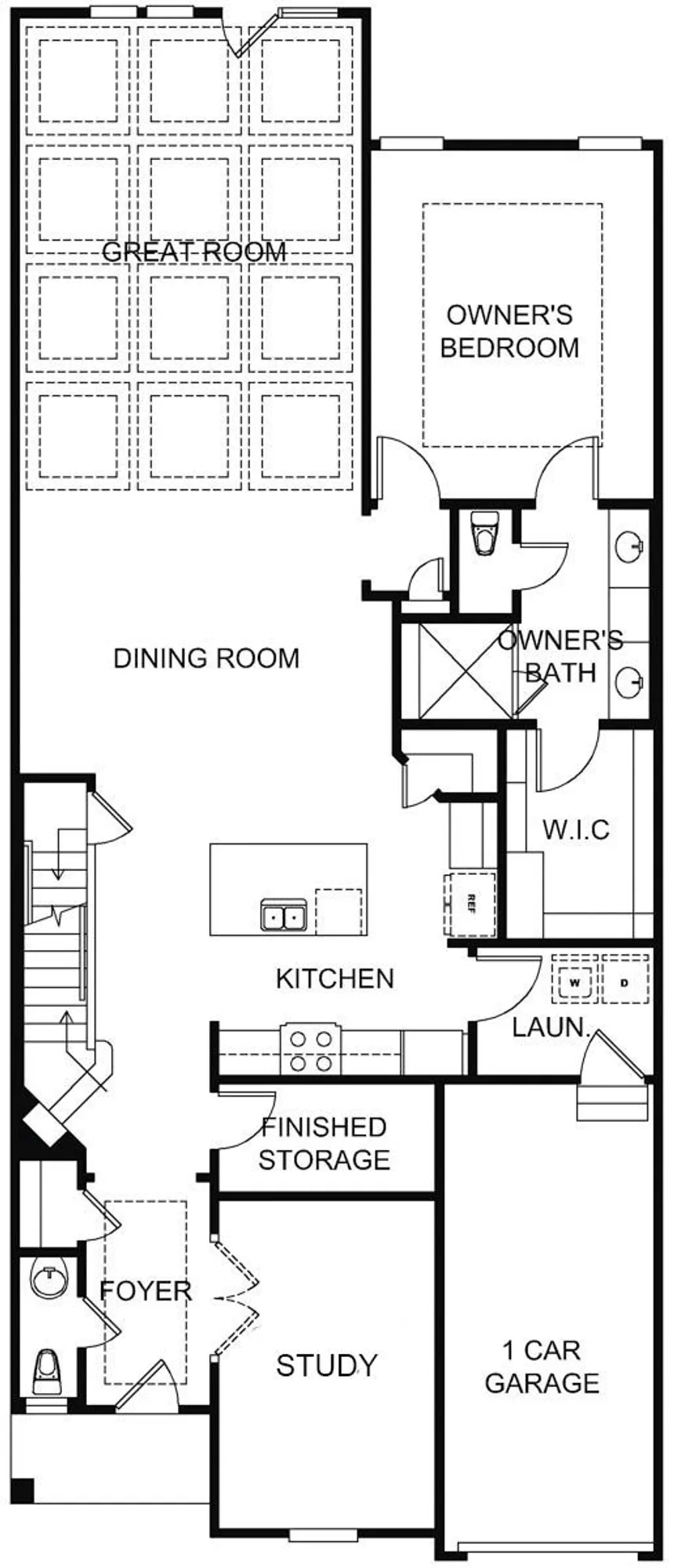 Monocacy 1-Car w/ Study - Villas Collection